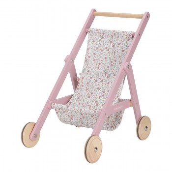 Carucior din lemn pentru papusi - Soft Flower - Little Dutch Carucior din lemn pentru papusi - Soft Flower - Little Dutch