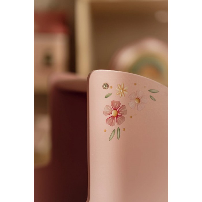 Carucior retro din lemn FSC pentru papusi - Soft Flowers - Little Dutch Carucior retro din lemn FSC pentru papusi - Soft Flowers - Little Dutch