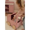 Carucior retro din lemn FSC pentru papusi - Soft Flowers - Little Dutch Carucior retro din lemn FSC pentru papusi - Soft Flowers - Little Dutch