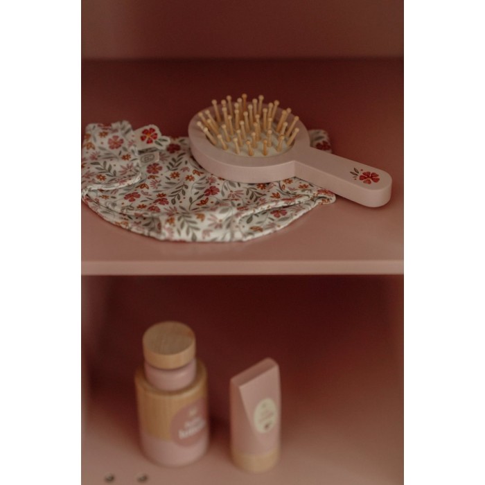 Masuta de schimbat scutecele cu accesorii pentru papusi - Roz - Little Dutch