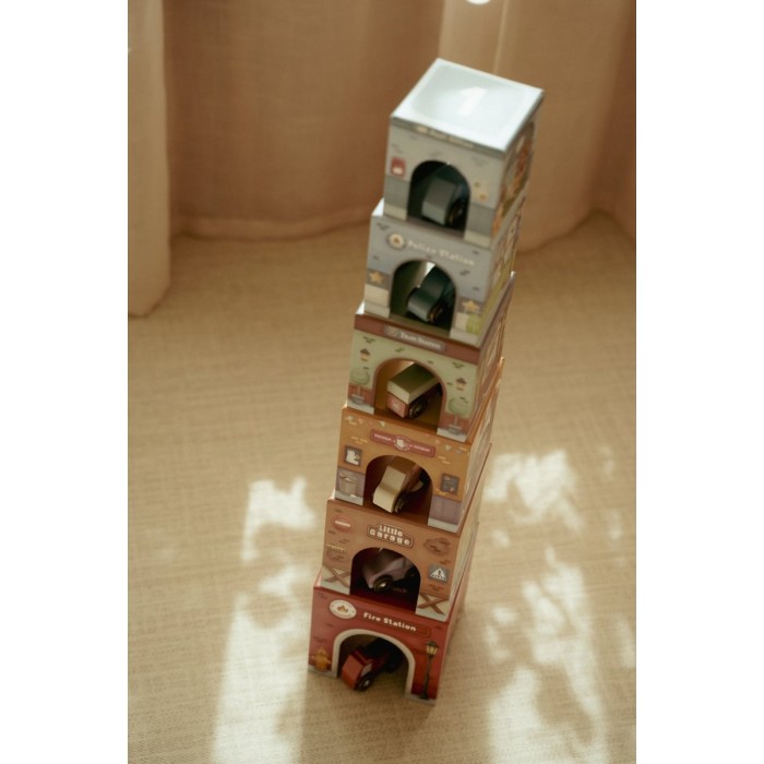 Garaj stivuibil cu masinute utilitare incluse - Multicolored - Little Dutch Garaj stivuibil cu masinute utilitare incluse - Multicolored - Little Dutch