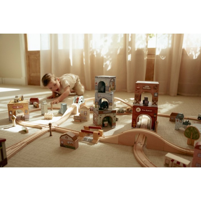 Garaj stivuibil cu masinute utilitare incluse - Multicolored - Little Dutch Garaj stivuibil cu masinute utilitare incluse - Multicolored - Little Dutch