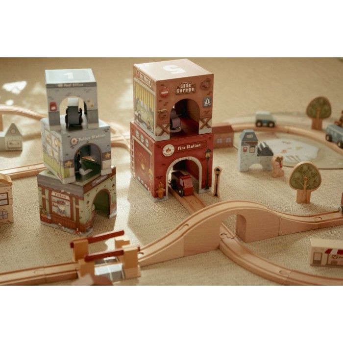 Garaj stivuibil cu masinute utilitare incluse - Multicolored - Little Dutch Garaj stivuibil cu masinute utilitare incluse - Multicolored - Little Dutch