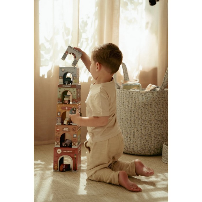 Garaj stivuibil cu masinute utilitare incluse - Multicolored - Little Dutch Garaj stivuibil cu masinute utilitare incluse - Multicolored - Little Dutch