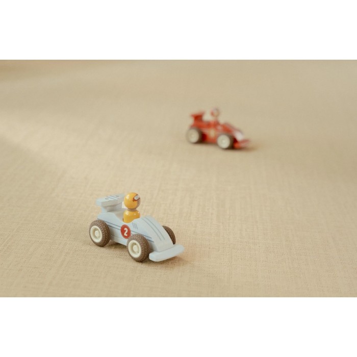 Masinuta de curse din lemn cu pilot - Set 2 masinute - Multicolored - Little Duch Masinuta de curse din lemn cu pilot - Set 2 masinute - Multicolored - Little Duch