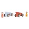 Masinuta de curse din lemn cu pilot - Set 2 masinute - Multicolored - Little Duch Masinuta de curse din lemn cu pilot - Set 2 masinute - Multicolored - Little Duch