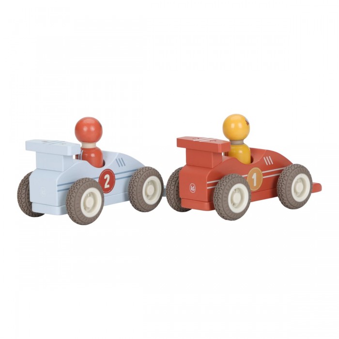 Masinuta de curse din lemn cu pilot - Set 2 masinute - Multicolored - Little Duch Masinuta de curse din lemn cu pilot - Set 2 masinute - Multicolored - Little Duch