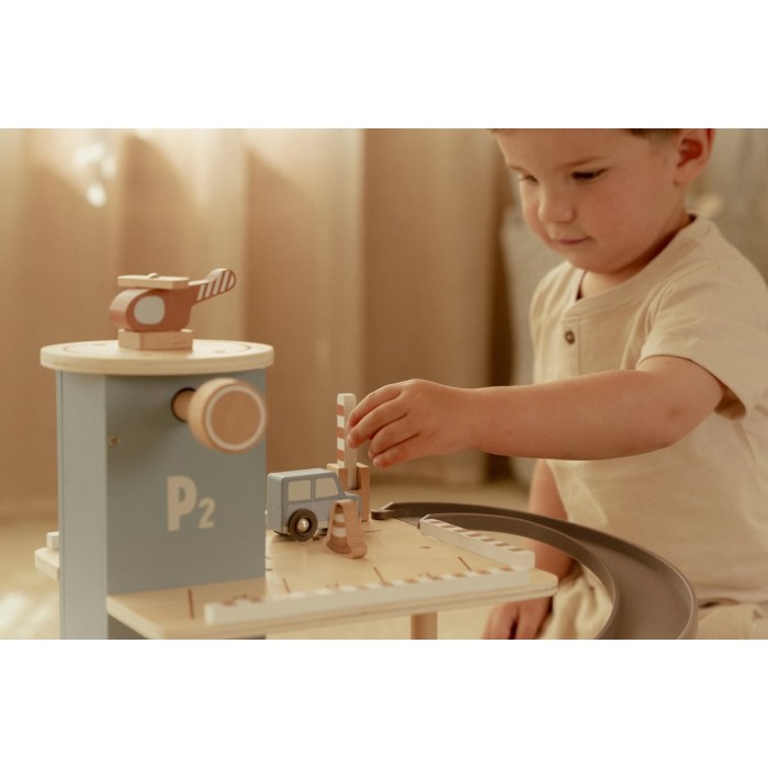 Parcare din lemn FSC cu accesorii - Blue - Little Dutch Parcare din lemn FSC cu accesorii - Blue - Little Dutch