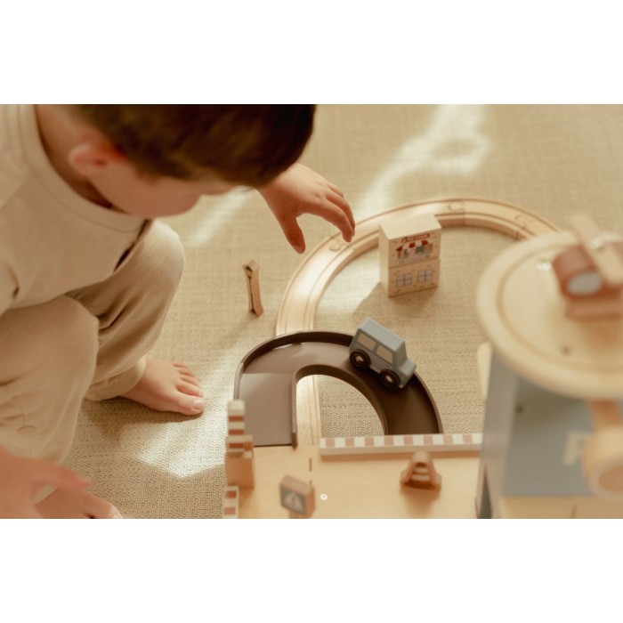 Parcare din lemn FSC cu accesorii - Blue - Little Dutch Parcare din lemn FSC cu accesorii - Blue - Little Dutch