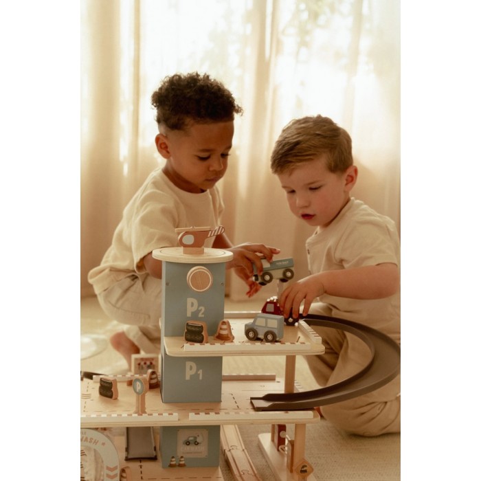 Parcare din lemn FSC cu accesorii - Blue - Little Dutch Parcare din lemn FSC cu accesorii - Blue - Little Dutch