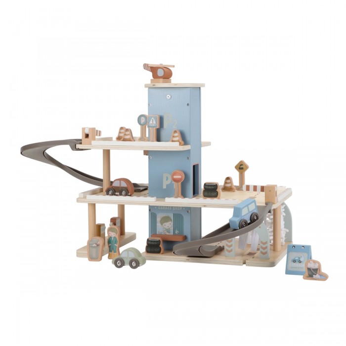 Parcare din lemn FSC cu accesorii - Blue - Little Dutch Parcare din lemn FSC cu accesorii - Blue - Little Dutch