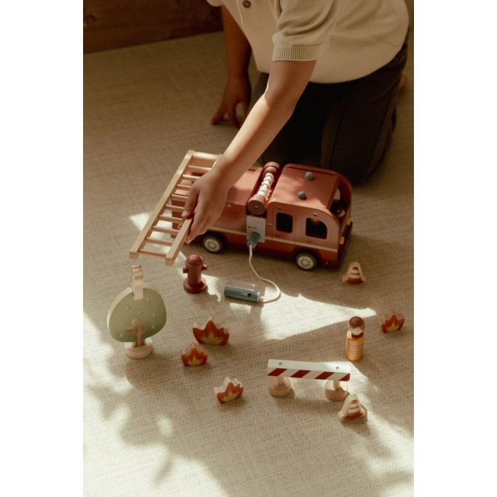 Masina din lemn FSC - Masina de pompieri - Red - Little Dutch Masina din lemn FSC - Masina de pompieri - Red - Little Dutch