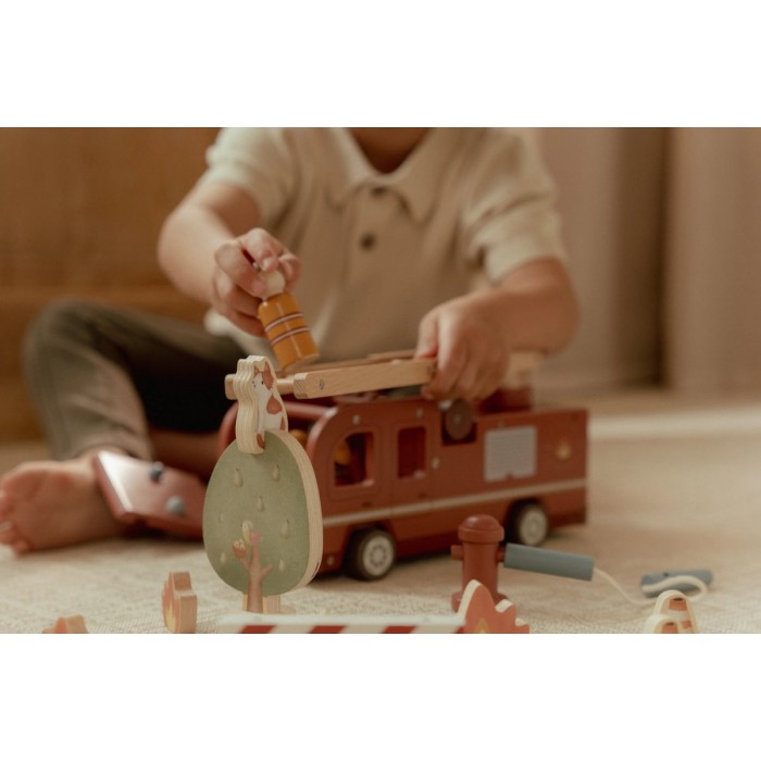 Masina din lemn FSC - Masina de pompieri - Red - Little Dutch Masina din lemn FSC - Masina de pompieri - Red - Little Dutch