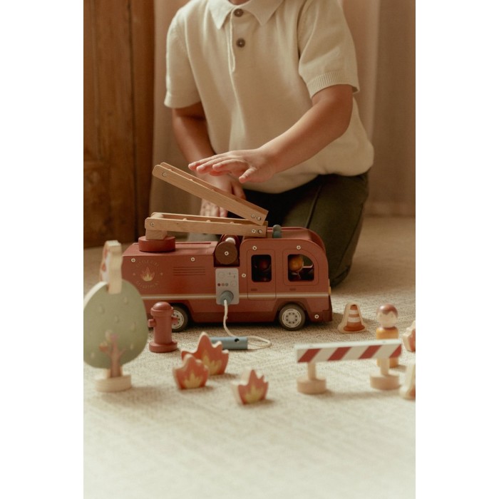 Masina din lemn FSC - Masina de pompieri - Red - Little Dutch Masina din lemn FSC - Masina de pompieri - Red - Little Dutch