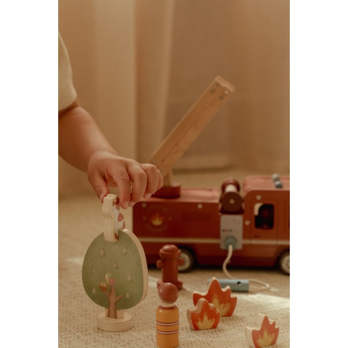 Masina din lemn FSC - Masina de pompieri - Red - Little Dutch Masina din lemn FSC - Masina de pompieri - Red - Little Dutch