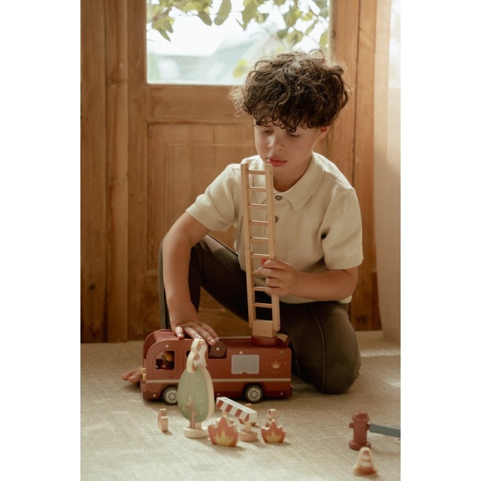 Masina din lemn FSC - Masina de pompieri - Red - Little Dutch Masina din lemn FSC - Masina de pompieri - Red - Little Dutch