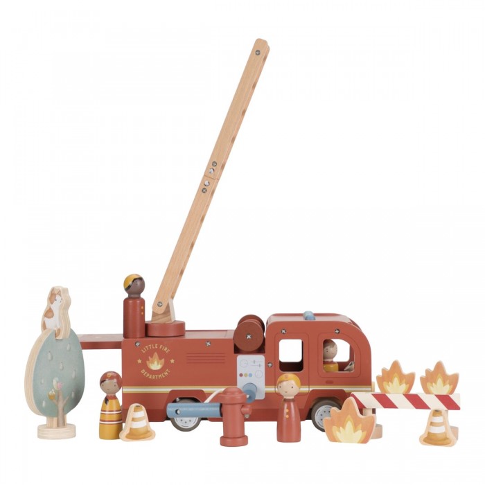 Masina din lemn FSC - Masina de pompieri - Red - Little Dutch Masina din lemn FSC - Masina de pompieri - Red - Little Dutch