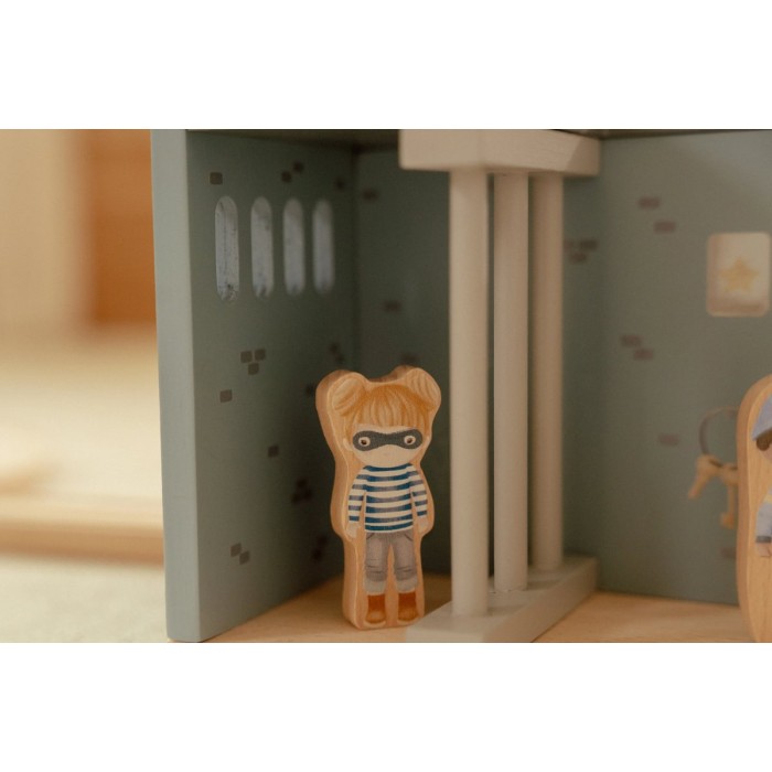 Sectie de politie cu figurine din lemn FSC - Blue - Little Dutch Sectie de politie cu figurine din lemn FSC - Blue - Little Dutch