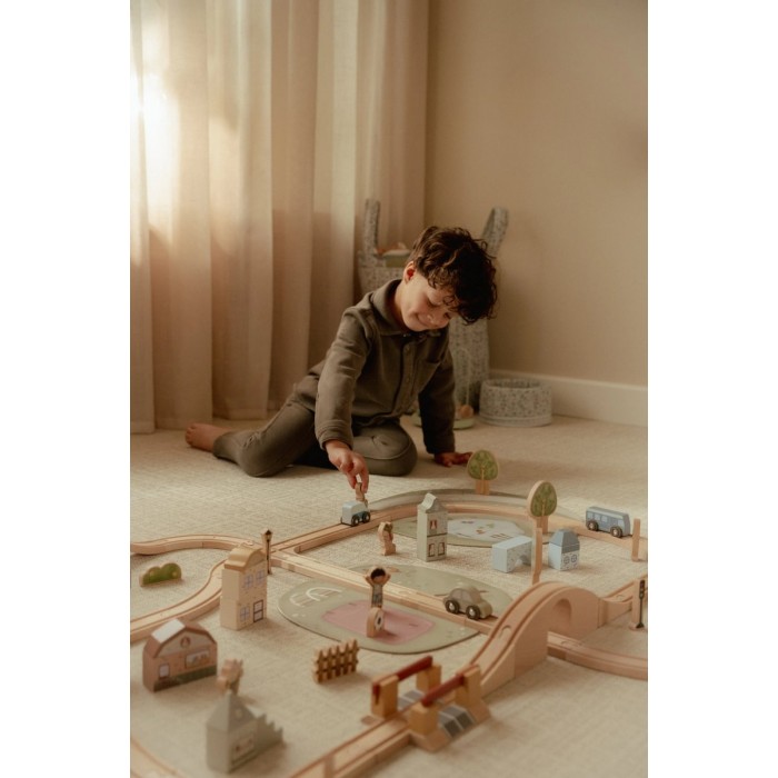 Set de sine din lemn FSC - Little Dutch Train Track XL -113 piese -  Little Dutch Set de sine din lemn FSC - Little Dutch Train Track XL -113 piese -  Little Dutch