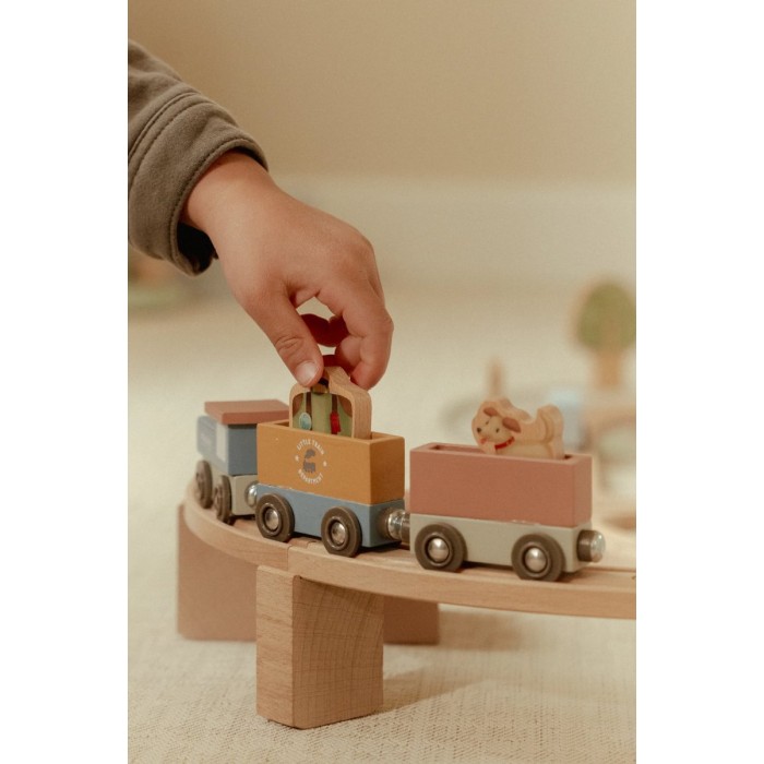 Set de sine din lemn FSC - Little Dutch Train Track XL -113 piese -  Little Dutch Set de sine din lemn FSC - Little Dutch Train Track XL -113 piese -  Little Dutch