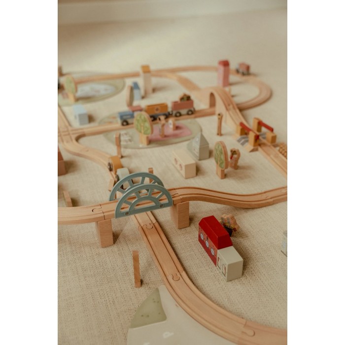 Set de sine din lemn FSC - Little Dutch Train Track XL -113 piese -  Little Dutch Set de sine din lemn FSC - Little Dutch Train Track XL -113 piese -  Little Dutch