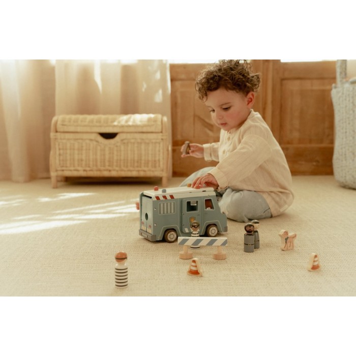 Masina din lemn FSC cu accesorii - Masina de politie - Blue - Little Dutch Masina din lemn FSC cu accesorii - Masina de politie - Blue - Little Dutch