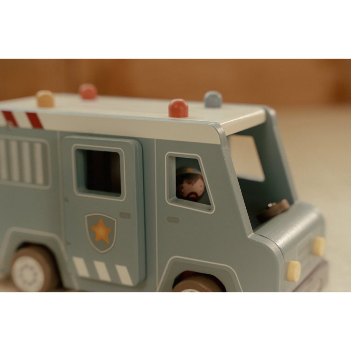 Masina din lemn FSC cu accesorii - Masina de politie - Blue - Little Dutch Masina din lemn FSC cu accesorii - Masina de politie - Blue - Little Dutch