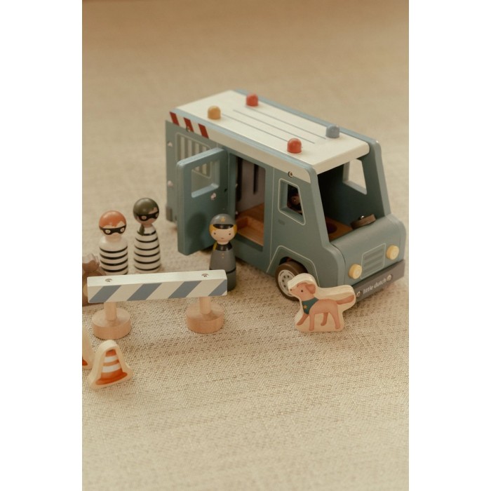 Masina din lemn FSC cu accesorii - Masina de politie - Blue - Little Dutch Masina din lemn FSC cu accesorii - Masina de politie - Blue - Little Dutch