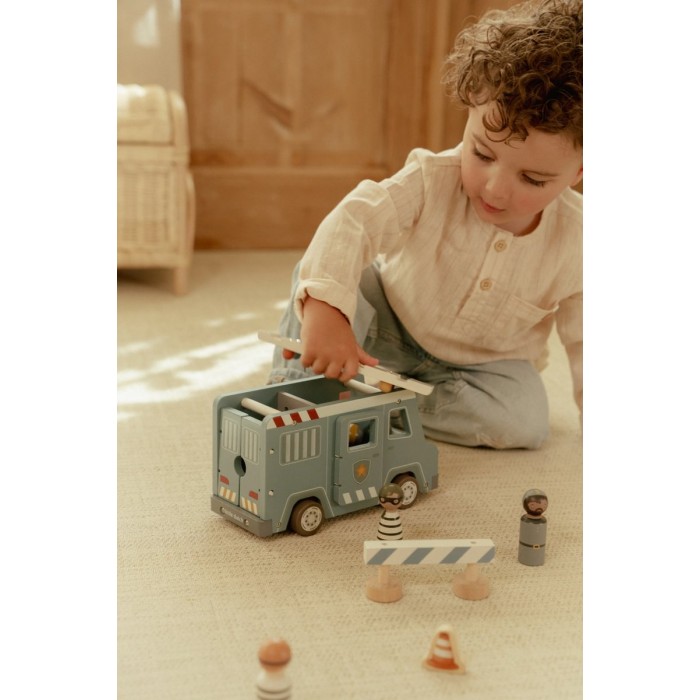 Masina din lemn FSC cu accesorii - Masina de politie - Blue - Little Dutch Masina din lemn FSC cu accesorii - Masina de politie - Blue - Little Dutch