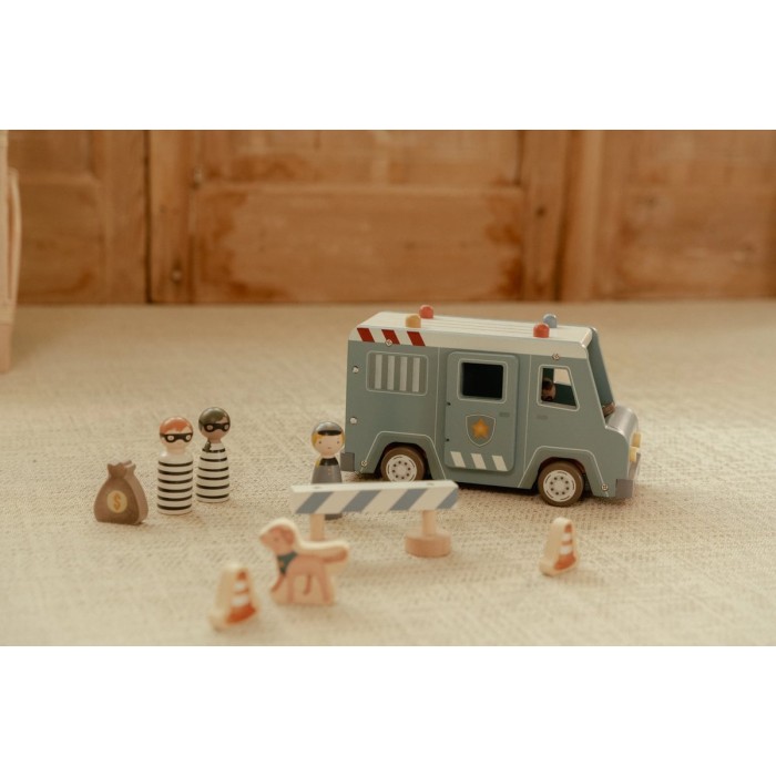 Masina din lemn FSC cu accesorii - Masina de politie - Blue - Little Dutch Masina din lemn FSC cu accesorii - Masina de politie - Blue - Little Dutch