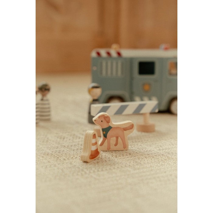 Masina din lemn FSC cu accesorii - Masina de politie - Blue - Little Dutch Masina din lemn FSC cu accesorii - Masina de politie - Blue - Little Dutch