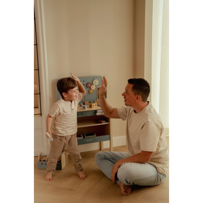 Trusa de scule din lemn FSC - Blue - Little Dutch Trusa de scule din lemn FSC - Blue - Little Dutch