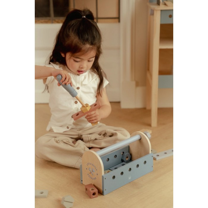 Trusa de scule din lemn FSC - Blue - Little Dutch Trusa de scule din lemn FSC - Blue - Little Dutch
