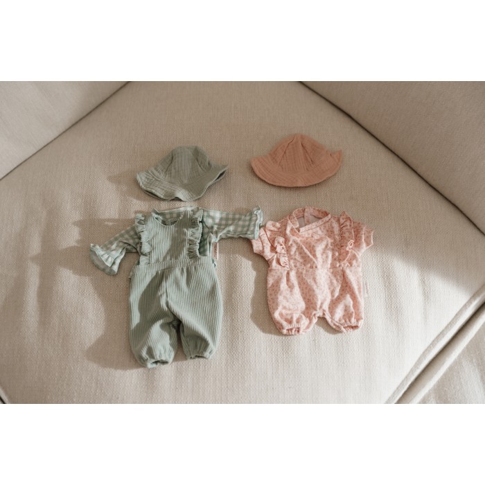 Hainute pentru papusi - Green Check - Little Dutch