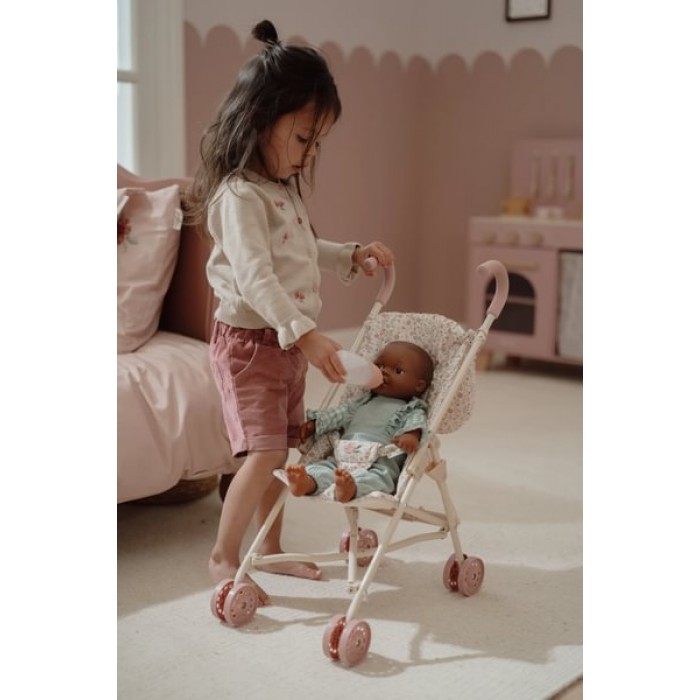 Carucior din metal pentru papusi - White - Little Dutch Carucior din metal pentru papusi - White - Little Dutch