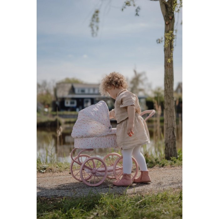 Carucior cu landou pentru papusi - Roz - Little Dutch Carucior cu landou pentru papusi - Roz - Little Dutch