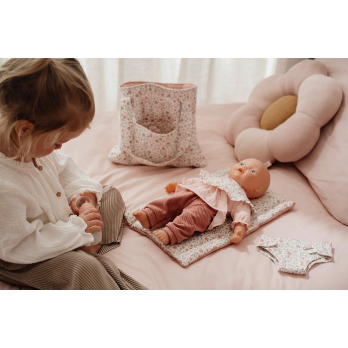 Geanta de maternitate cu accesorii pentru papusi - Soft Flowers - Little Dutch Geanta de maternitate cu accesorii pentru papusi - Soft Flowers - Little Dutch