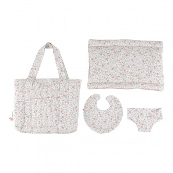 Geanta de maternitate cu accesorii pentru papusi - Soft Flowers - Little Dutch Geanta de maternitate cu accesorii pentru papusi - Soft Flowers - Little Dutch
