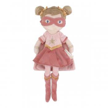 Papusa textila certificata GRS - Superhero Rosa - Little Dutch