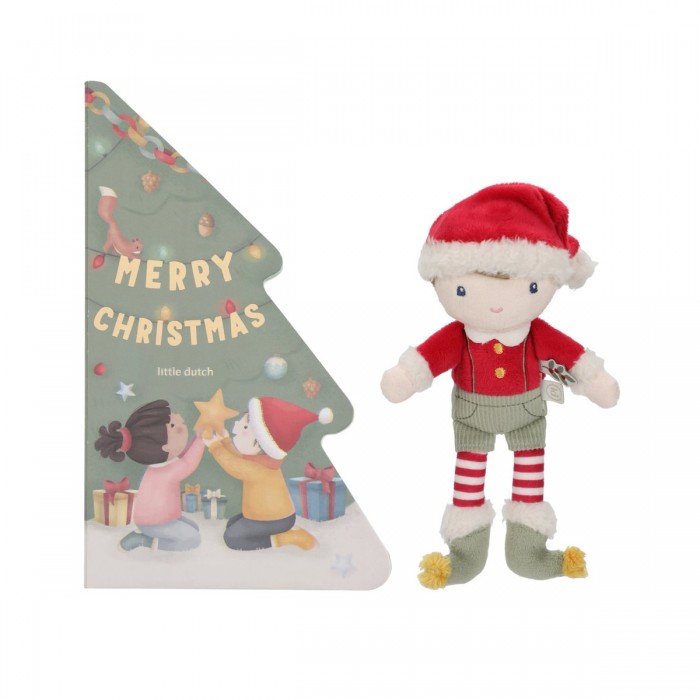 Set cadou pentru Craciun - Carte si papusa - Little Dutch
