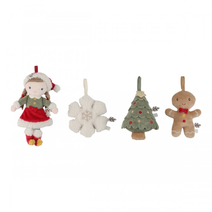 Decoratiune pentru brad - Set 4 bucati - Rosa - Little Dutch