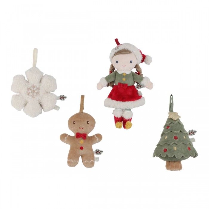 Decoratiune pentru brad - Set 4 bucati - Rosa - Little Dutch