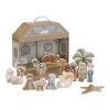 Figurine din lemn FSC in cutie portabila - Scena Nasterii de Craciun - Little Dutch