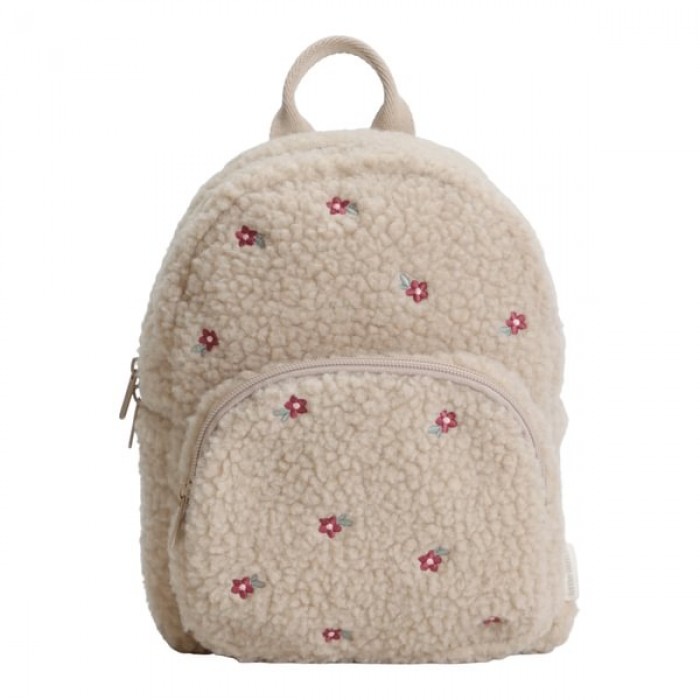 Rucsac pentru copii din material teddy - Sand - Fairy Garden - Little Dutch