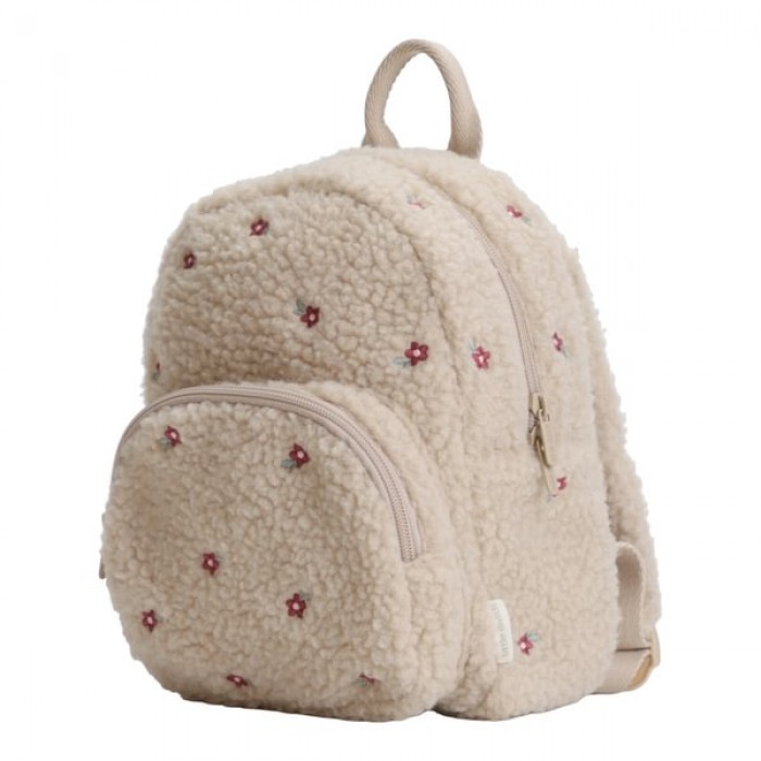 Rucsac pentru copii din material teddy - Sand - Fairy Garden - Little Dutch