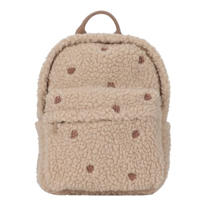 Rucsac pentru copii din material teddy - Taupe - Forest Friends - Little Dutch
