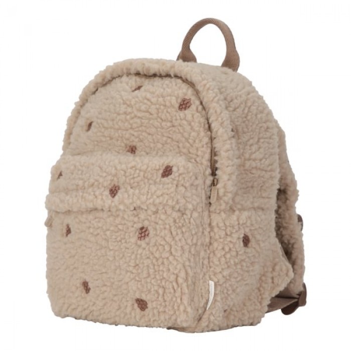 Rucsac pentru copii din material teddy - Taupe - Forest Friends - Little Dutch