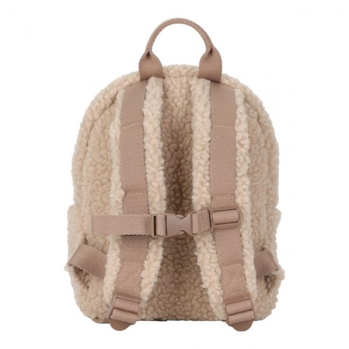 Rucsac pentru copii din material teddy - Taupe - Forest Friends - Little Dutch