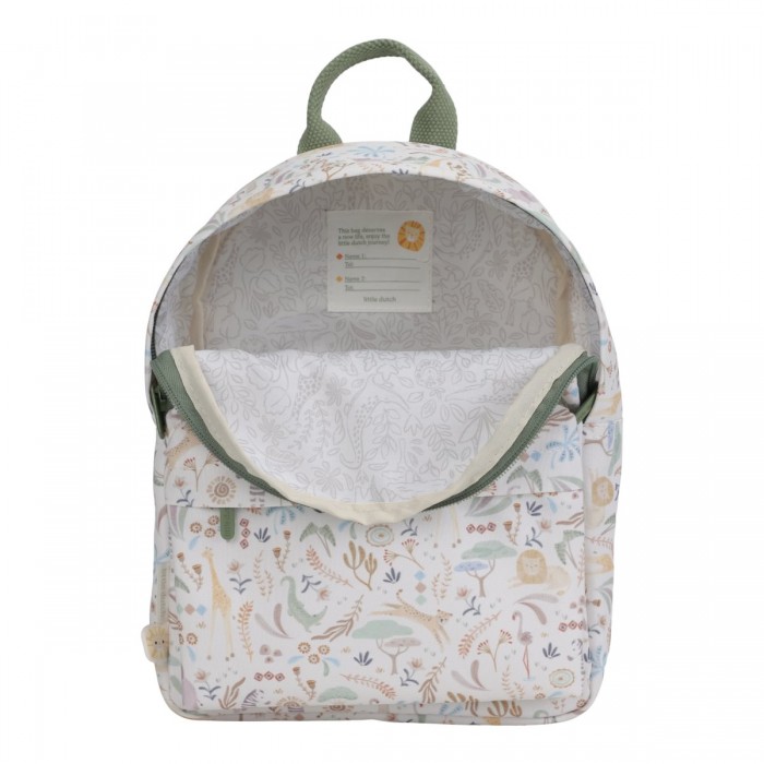 Rucsac pentru copii - Safari Friends - 29 cm - White - Little Dutch