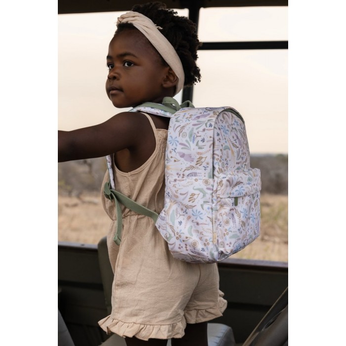 Rucsac pentru copii - Safari Friends - 29 cm - White - Little Dutch